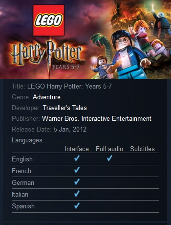 LEGO Harry Potter: Years 5-7 Steam - Click Image to Close